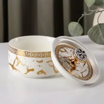 Набор банок для сыпучих продуктов «Марбл», на металлической подставке, 10,8×5,3/8,5 см, 3 шт