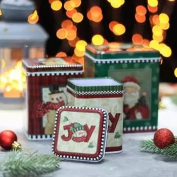 Набор банок для сыпучих продуктов «Снеговик», 10,5×13,5 см, 8,8×10,4 см, 7×10,5 см, 3 шт