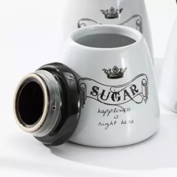 Набор банок керамических для сыпучих продуктов «Винтаж», 750 мл, 3 предмета