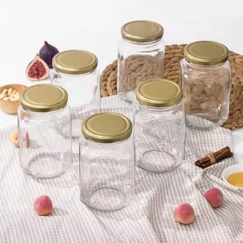 Набор банок стеклянных с крышкой «Квадро», 6 шт, 0,9 л, ТО-82 мм