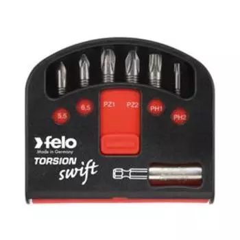 Набор бит Felo 02060106, серия Torsion, с держателем бит, Px, в кейсе Swift, 7 шт.