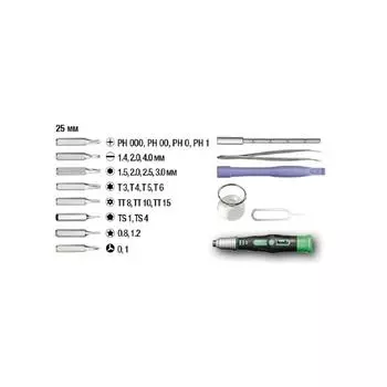 Набор бит KWB, биты: ph/sl/hex/tx/th/p/3v/tw, отвертка, 30 предметов