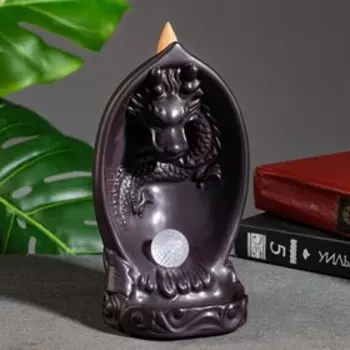 Подставка для благовоний "Дракон с шаром" 18х11см, с аромаконусами, с подсветкой, батарейки LR44