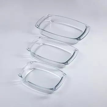 Форма для запекания и выпечки «Флора», 3 шт, стекло, Иран