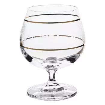 Набор бокалов для бренди Falco, декор «Панто, 2 отводки золото», 250 мл x 6 шт.