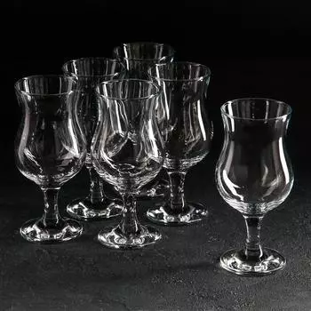 Бокалы для коктейля Paabahe Bistro, 380 мл, набор 6 шт., стекло, прозрачные