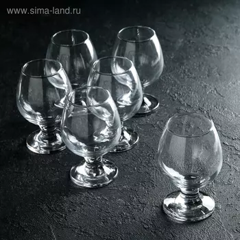 Набор стеклянных бокалов для коньяка Bistro, 265 мл, 6 шт