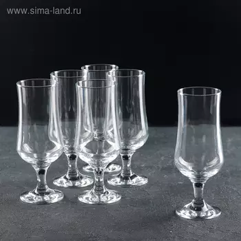 Пивные бокалы Paabahe Tulipe, 385 мл, набор 6 шт., стекло, прозрачные