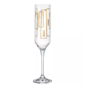 Набор бокалов для шампанского Crystalex «Ума. Роскошный контур», 200 мл, 6 шт