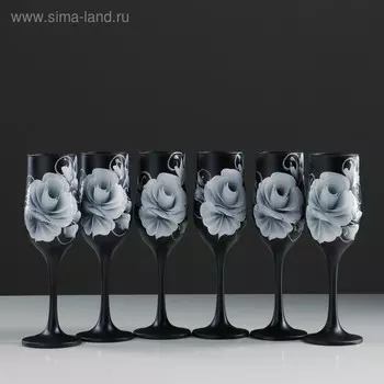 Набор бокалов для шампанского "Розы" 6 шт, 180 мл
