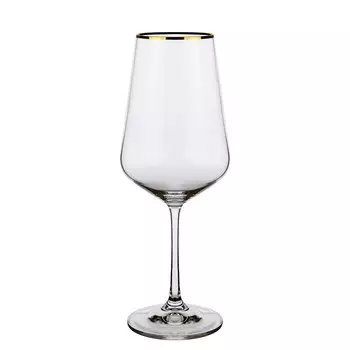Набор бокалов для вина Crystalex «Сандра. Отводка золотом», 450 мл, 6 шт