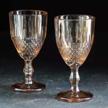 Набор бокалов Доляна «Одри», 210 мл, 2 шт., стекло, золотистый