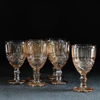 Набор бокалов «Лоза», 350 мл, 6 шт., стекло, золотистый