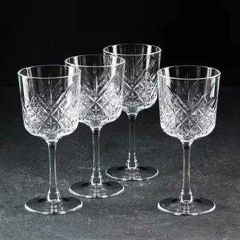 Бокалы Paabahe Timeless, 330 мл, набор 4 шт., стекло, прозрачные