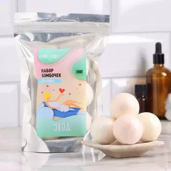 Набор бомбочек для ванны в «Бережный уход» 540 г в пакете