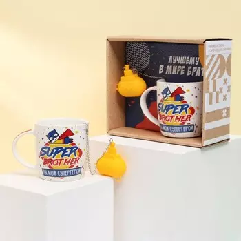 Набор "Брату", кружка 350 мл, сито