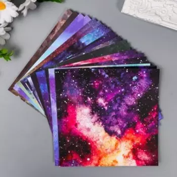 Набор бумаги для скрапбукинга 24 листа 12 дизайнов "Звёздное небо" 160 гр 15,2х15,2 см