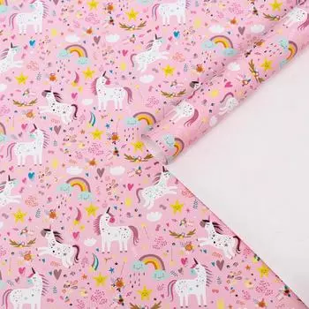 Бумага упаковочная глянцевая "Единороги" 2 листа, 50 70 см