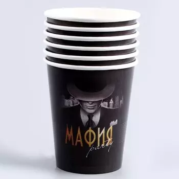 Набор бумажной посуды «Мафия»: 6 тарелок, 6 стаканов
