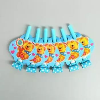 Набор бумажной посуды «Мишутка», 6 тарелок, скатерть, 6 язычков