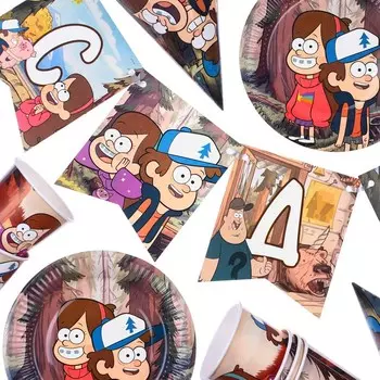 Набор бумажной посуды, на 6 персон "С Днем Рождения", Гравити Фолз