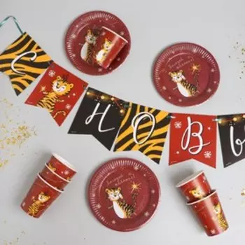 Набор бумажной посуды «С Новым годом!»