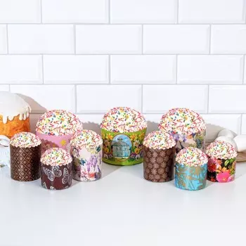 Набор бумажных форм для кулича "Универсальный 2" 9 видов по 1 штуке