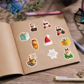 Набор бумажных наклеек «Санта», 10 шт