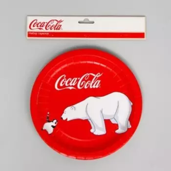 Набор бумажных тарелок «Мишки-1», Coca-Cola, набор, 6 шт, d=230 мм