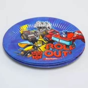 Набор бумажных тарелок, Трансформеры, 18 см, 10 шт