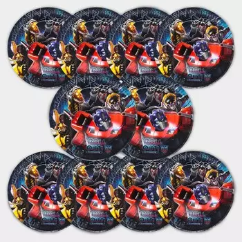 Набор бумажных тарелок, Трансформеры, 18 см, 10 шт