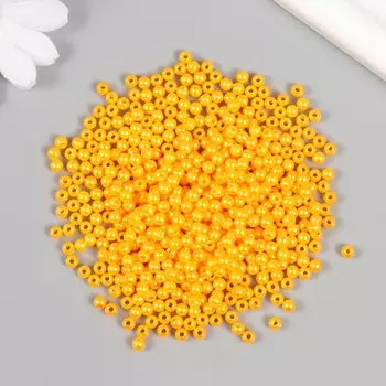 Набор бусин для рукоделия и плетения «Жемчуг», d-4 мм, 250 г, пластик, оранжевый