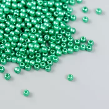 Набор бусин "Рукоделие" пластик, диаметр 3 мм, 25 гр, нефритовый