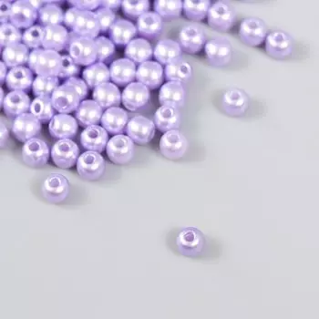 Набор бусин "Рукоделие" пластик, диаметр 5 мм, 25 гр, сиреневый