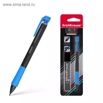 Набор цанговых карандашей ErichKrause "Draft", НВ, грифель d=2,0 мм, 5 грифелей, механический, в блистере, микс