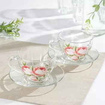 Набор чайный «Розочка», 200 мл, в чемоданчике