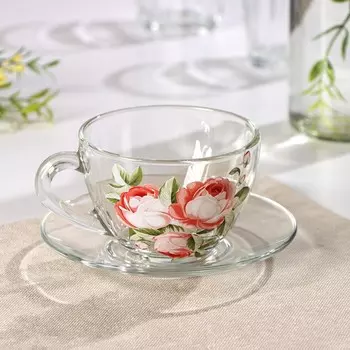 Набор чайный «Розочка», 200 мл, в чемоданчике