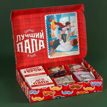 Чай подарочный «Папа может всё»: весовой чай 40 г (2 шт. х 20 г)., чай в пакетиках 21,6 (12 шт. х 1,8 г).