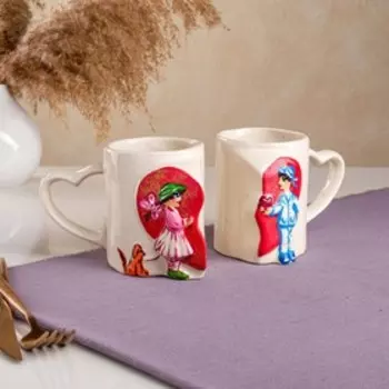Набор чашек "Мальчик и девочка", 0.4 л, микс, 1 сорт