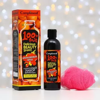 Набор Compliment «Апельсиновый фреш»: гель для душа, 250 мл + мочалка