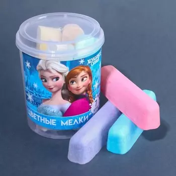 Мелки цветные, 7 цветов, 7 штук, «Холодное сердце»