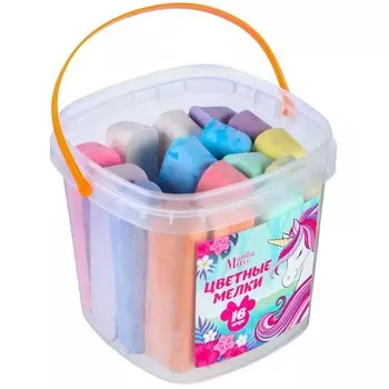 Мелки цветные, 16 штук, 8 цветов «Минни и Единорог»