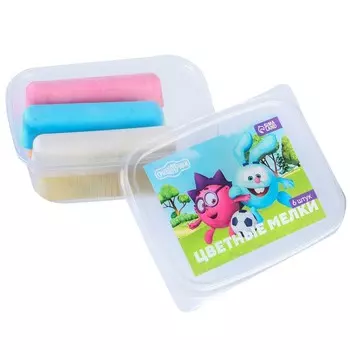 Мелки цветные, 6 цветов, 6 штук, «Смешарики»