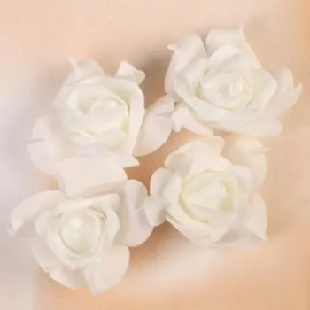 Набор цветов для декора из фоамирана, D=7,5 см, 4 шт, белый