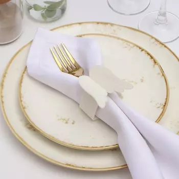 Набор декоративных новогодних колец для салфеток "Крылья" 2 штуки, d=5 см, 100% п/э, фетр