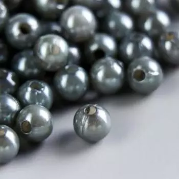Бусины для творчества "Жемчуг темное серебро" набор d=0,8 см 20 гр