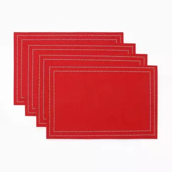 Набор декоративных новогодних салфеток "Стиль" цвет красный 30х40±5см-4 штуки, фетр