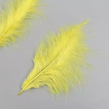 Набор декоративных перьев "Рукоделие", 20 шт (лимонный цвет), длина пера 13-16 см