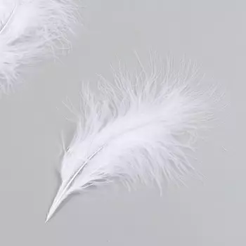 Набор декоративных перьев "Рукоделие", 20 шт (белый цвет), длина пера 13-16 см