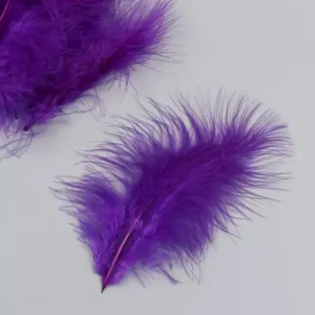 Набор декоративных перьев "Рукоделие", 20 шт (фиолетовый цвет), длина пера 13-16 см